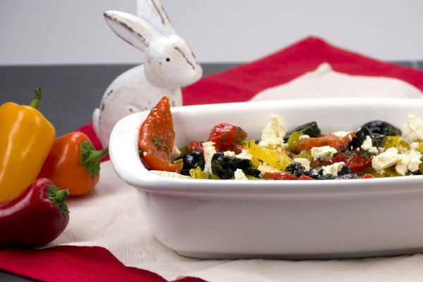  Gaumenfreundin [ Low Carb] Pepper salad with olives, parsley and feta 