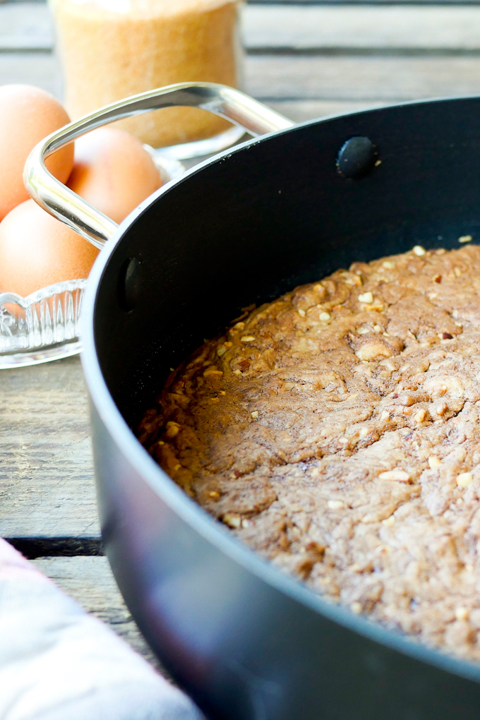  One Pot Cookie with chocolate drops and hazelnuts 