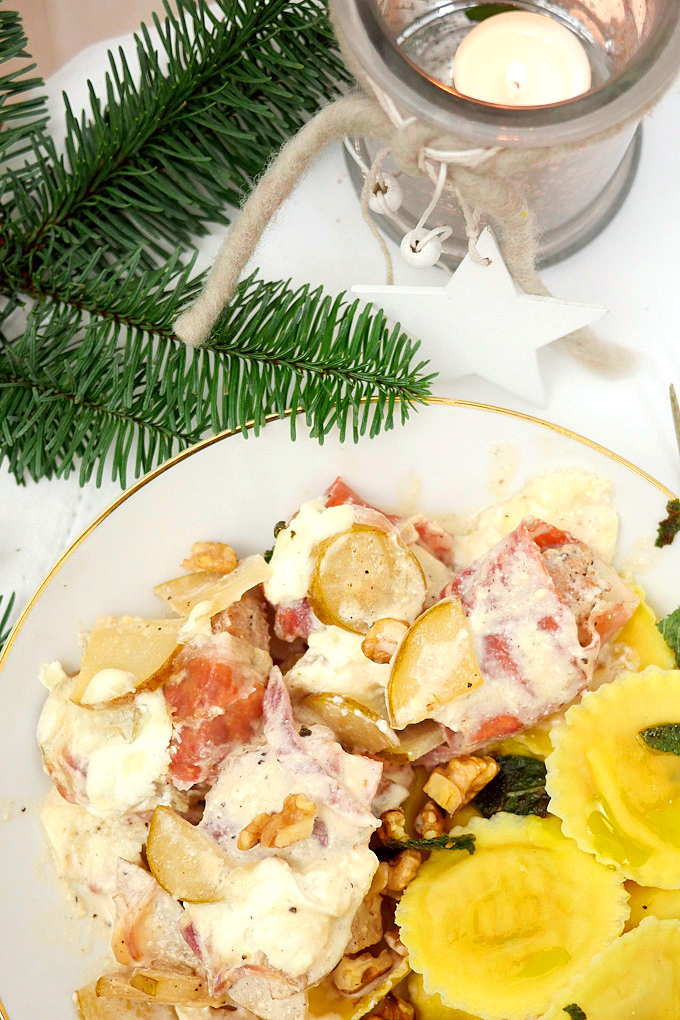 Recipe for pork medallions with pears - Christmas menu