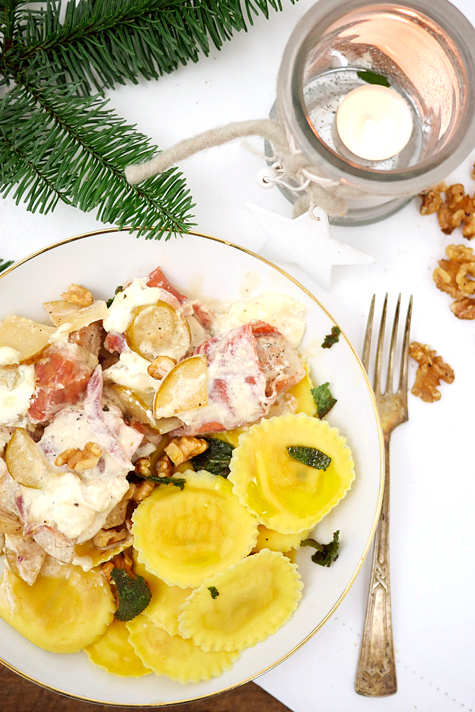 Recipe for Pork fillet with pear and burrata - Christmas 