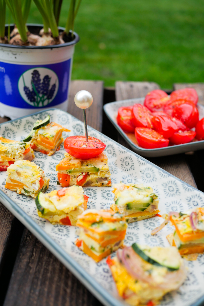  sweet potato frittata with colorful vegetables for Easter brunch 