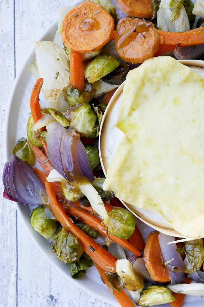 Low Carb Oven Vegetables with Honey Mustard Dressing and Creamy ROUGETTE Oven Cheese